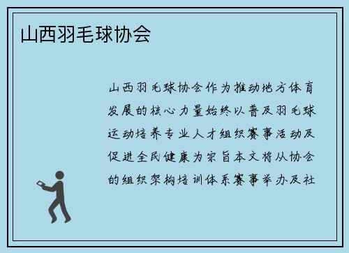 山西羽毛球协会
